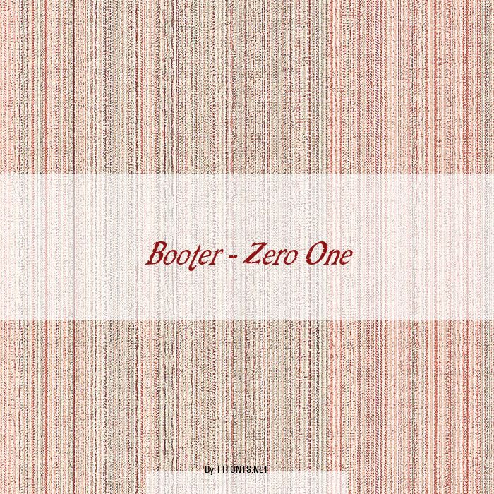 Booter - Zero One example